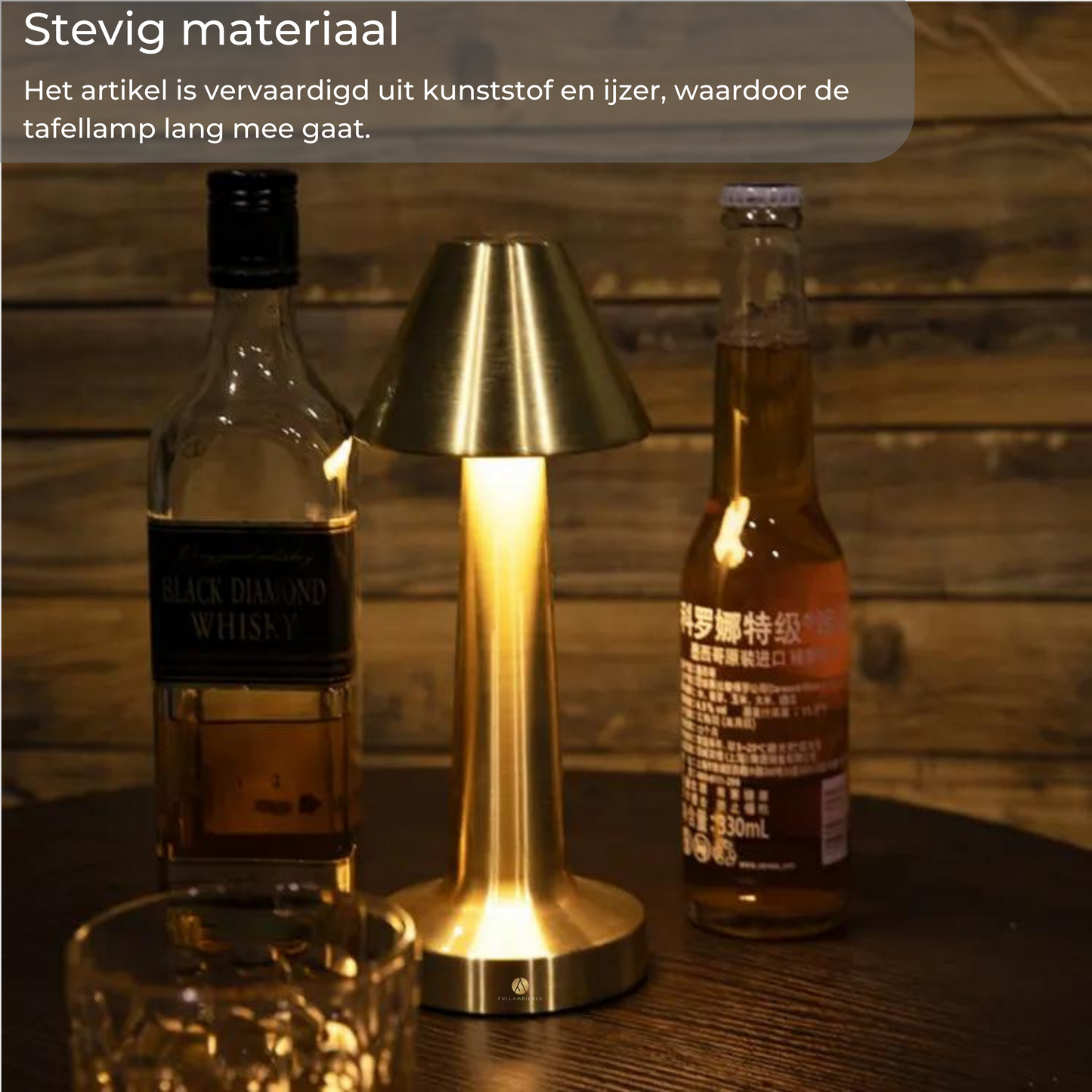 Fullambience Oplaadbare Tafellamp 3 Kleuren Licht Goud