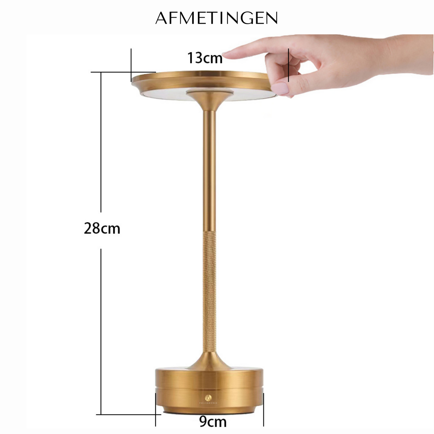 Fullambience Oplaadbare Tafellamp Aluminium 5200 mAh