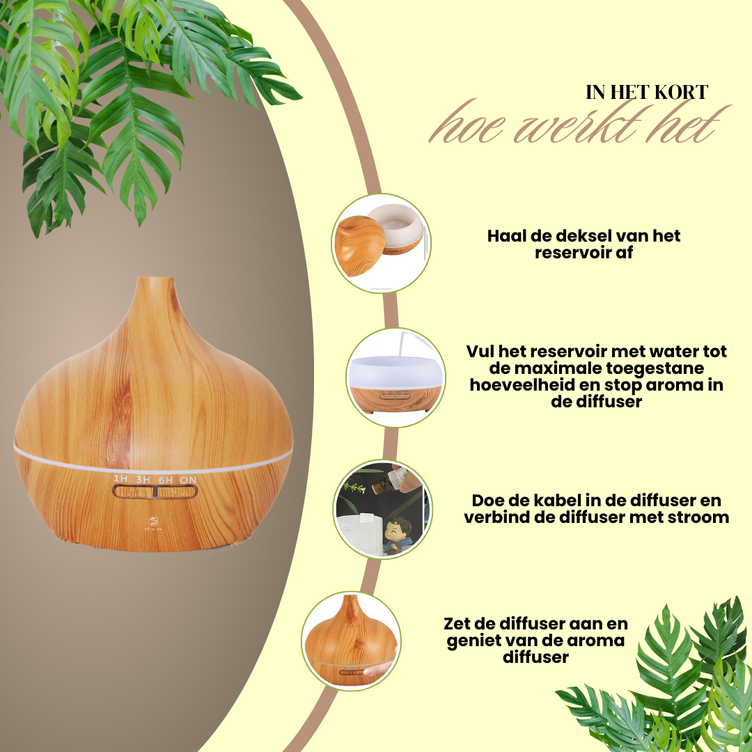 Recalma Aroma Diffuser 500 ML Lichtbruin