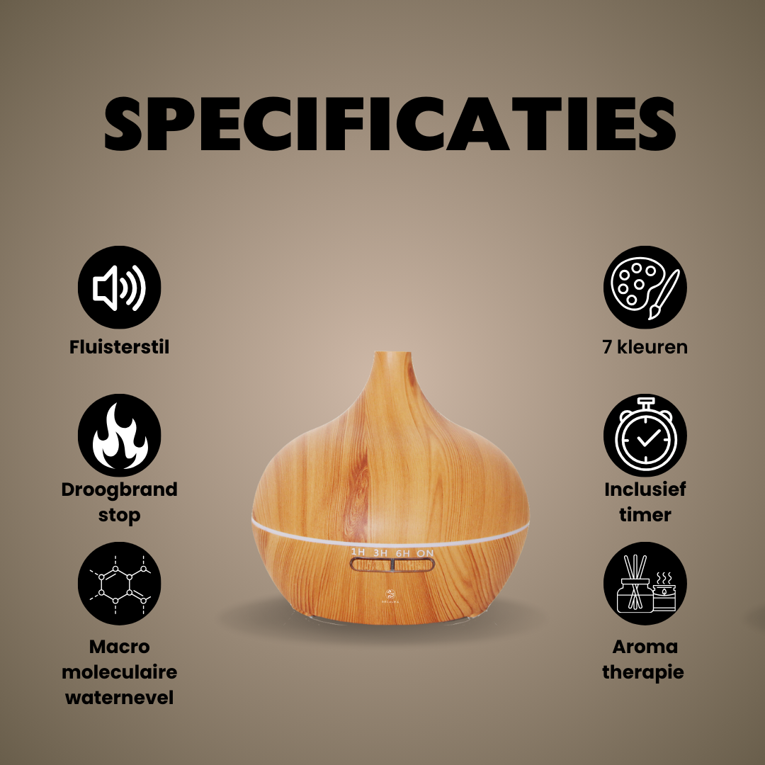 Recalma Aroma Diffuser 500 ML Lichtbruin