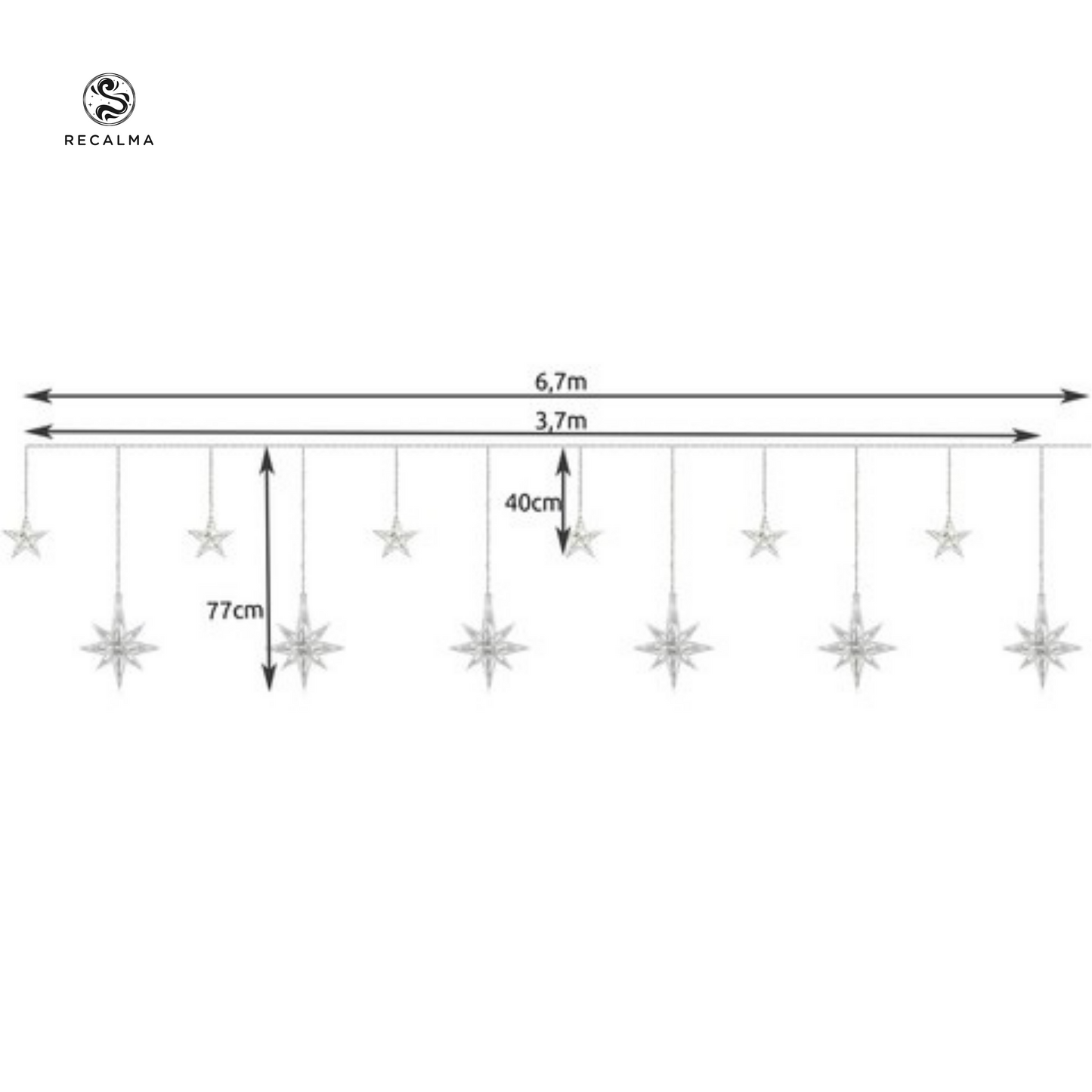 Kerstverlichting met Sterrengordijn | Warm-wit | 220V