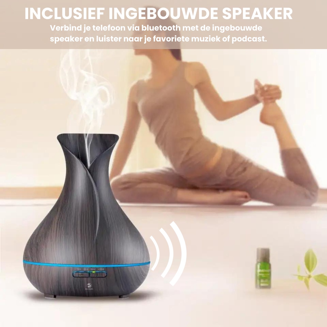 Recalma Aroma Diffuser 550 ML Incl. Bluetooth Speaker Donkerbruin