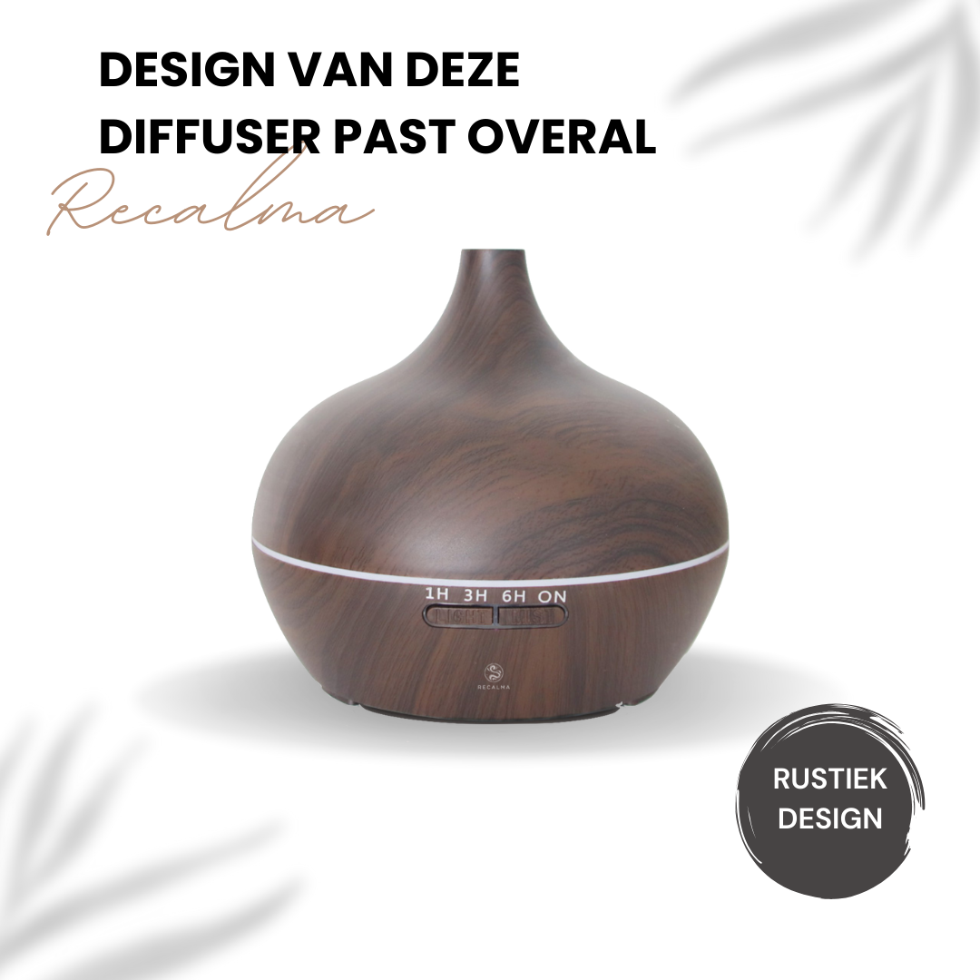 Recalma Aroma Diffuser 500 ML Donkere houtlook