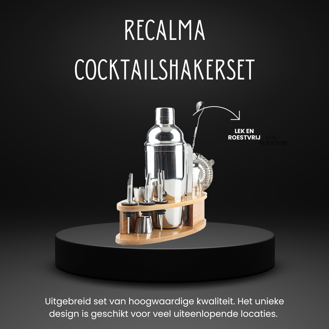 Recalma 12-delig Cocktailset met Bamboe Standaard