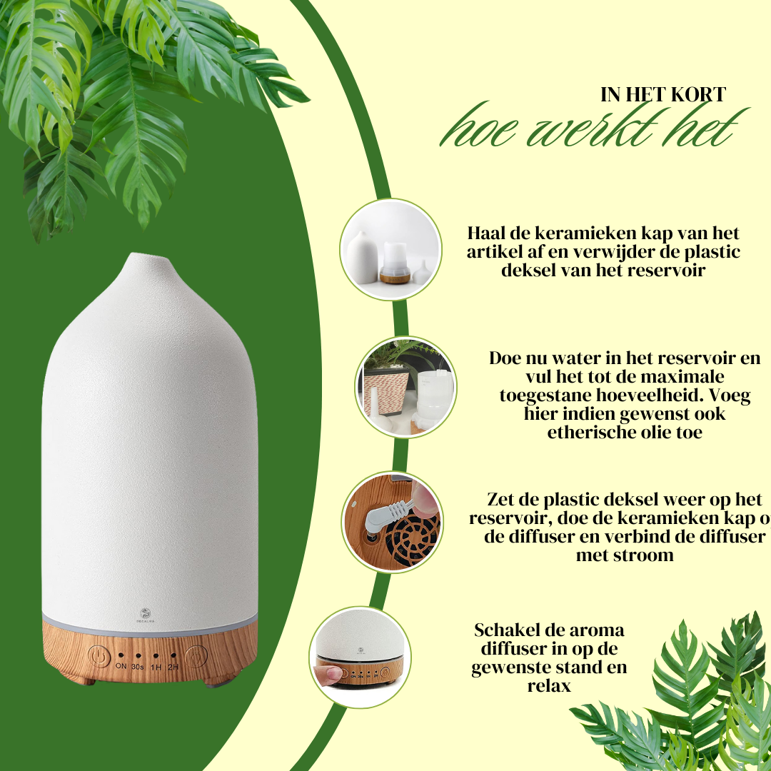 Recalma Witte Aroma Diffuser Keramiek