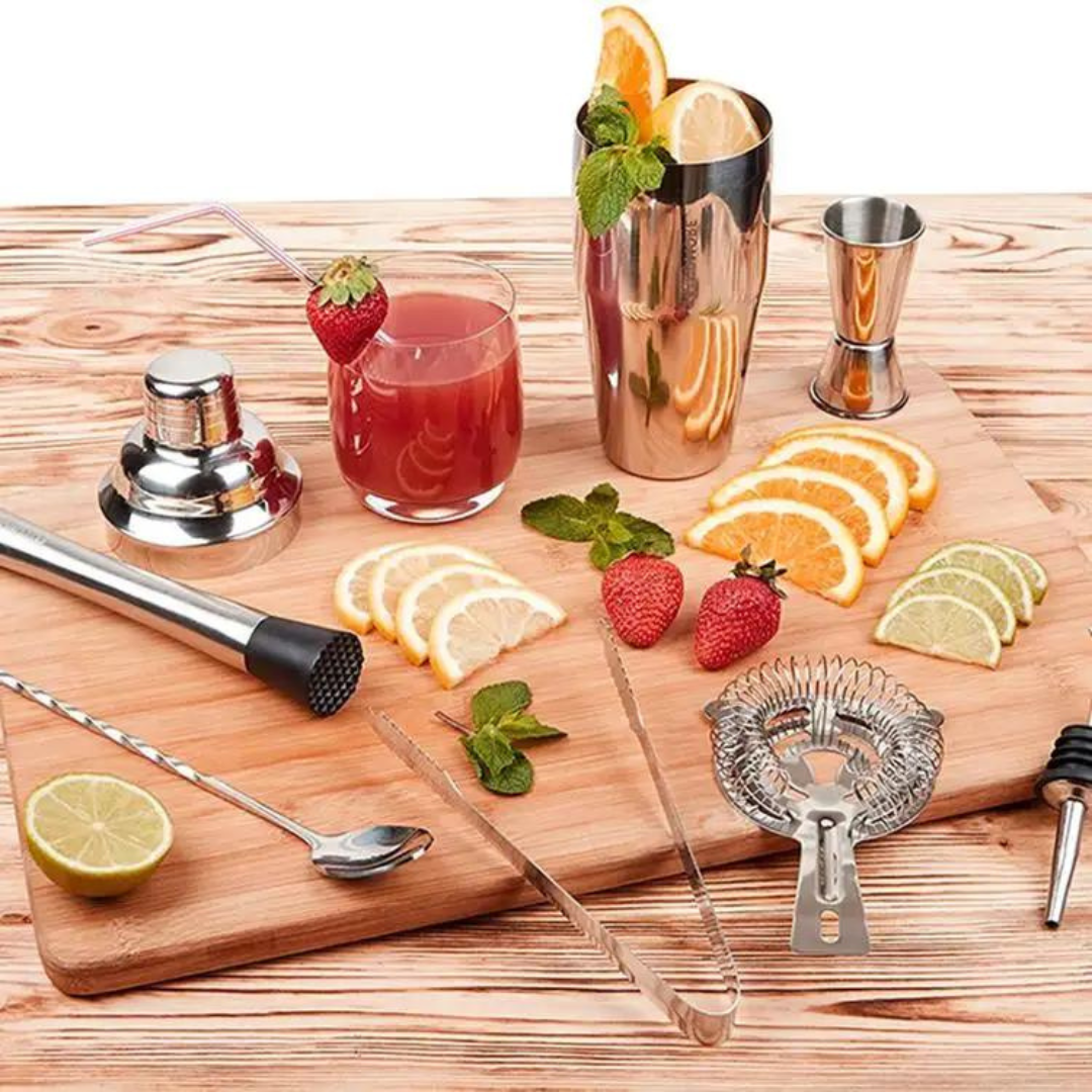 Recalma 12-delig Cocktailset met Bamboe Standaard