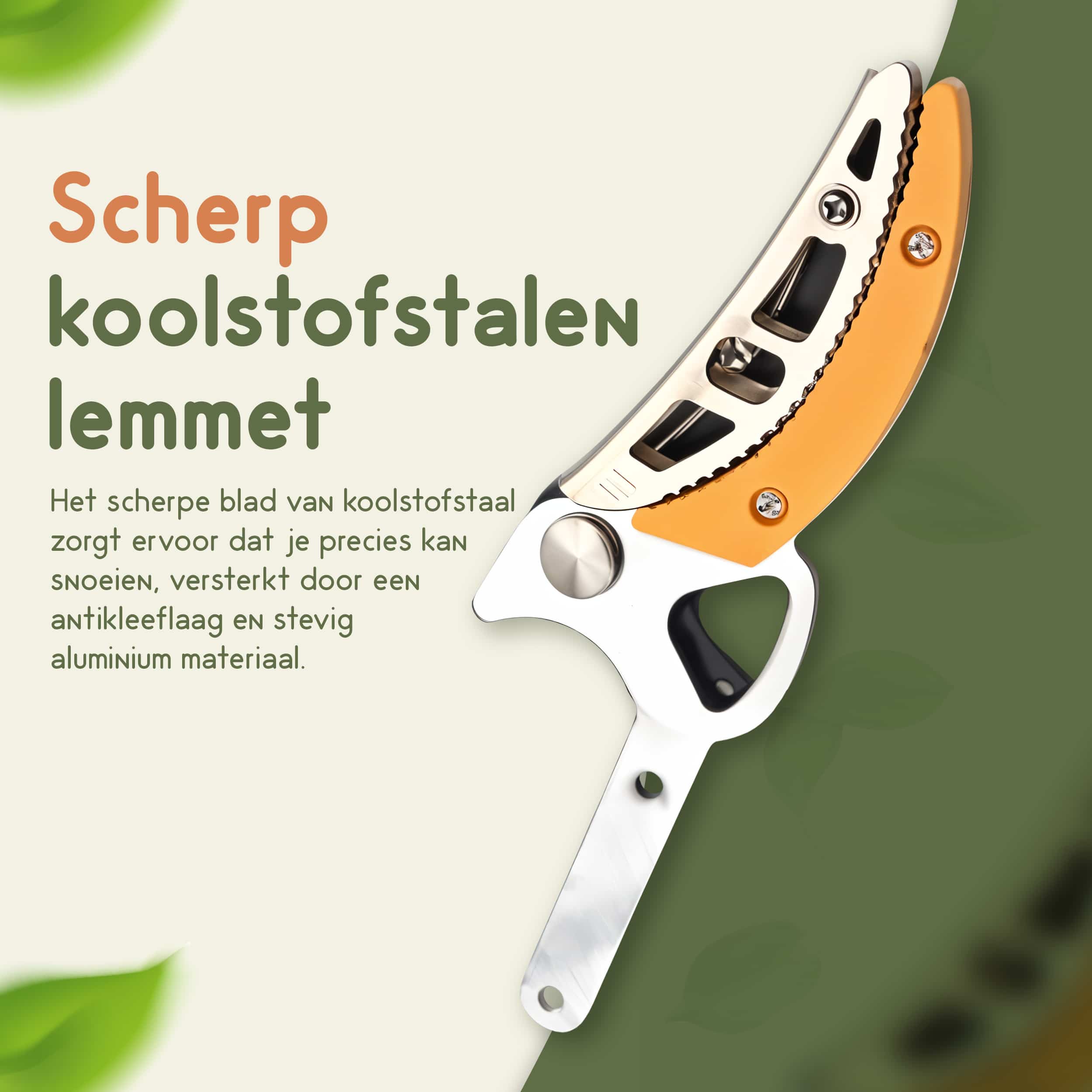 Takkenschaar met koolstofstalen lemmet