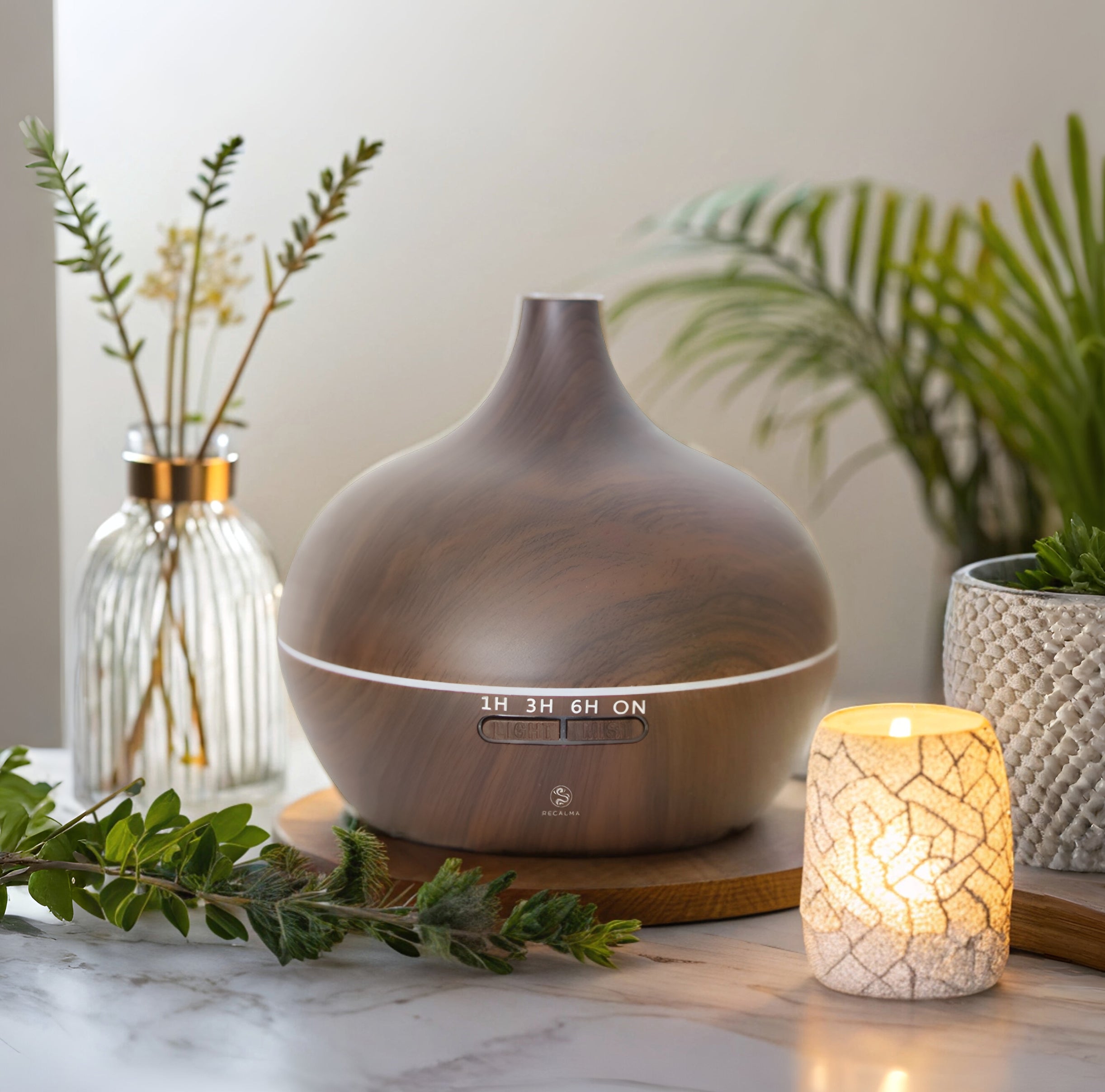 Recalma Aroma Diffuser 500 ML Donkere houtlook